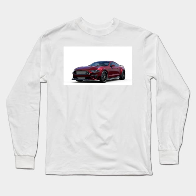 Mustang RTR Cartoon Long Sleeve T-Shirt by Auto-Prints